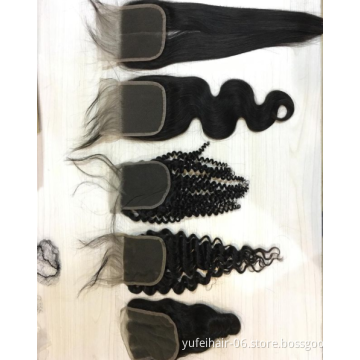 Hot Sale 4x4 5x5 6x6 7x7 Swiss Lace Closure 100% Brazilian Human Hair Transparent Lace Closure,HD Lace Closure frontal
